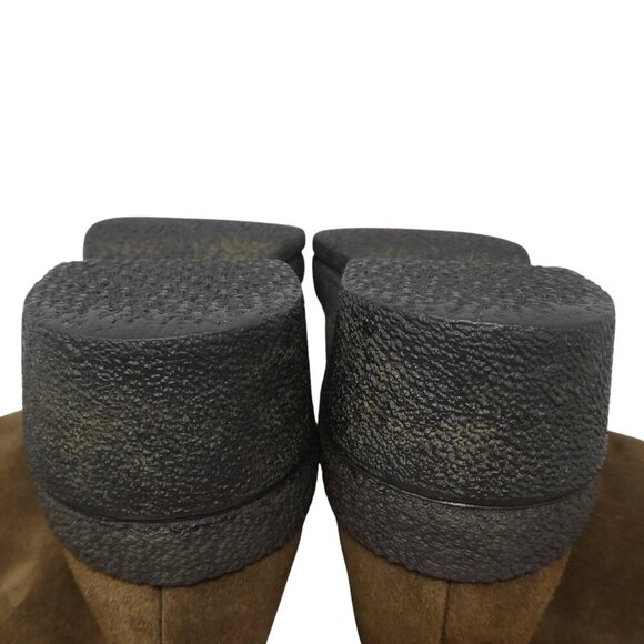 Vintage Val Brown Suede Fringe Sherpa Lined Boho Mid Calf Boots Womens 40 US 9 - Picture 10 of 13